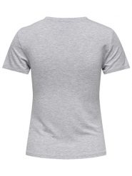 ONLY Koszulka w kolorze szarym rozmiar: XL. Szare bluzki damskie Only, xl, bez wzorów, bez kołnierzyka, bez ramiączek. Za 39.49 zł.