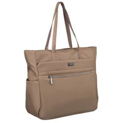 Shopper na ramię Peterson PTN CTY-10 beżowy. Brązowe shopper bag Peterson, bez wzorów, z nylonu, na ramię, bez dodatków. Za 89.99 zł.