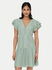 ONLY Sukienka letnia Helena 15303058 Zielony jasny Regular Fit. Zielone sukienki damskie Only, bez wzorów, z bawełny, bez ramiączek. Za 199.99 zł.