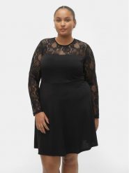 Vero Moda Curve Sukienka koktajlowa 10305860 Czarny Regular Fit. Czarne sukienki damskie Vero Moda Curve, bez wzorów, z syntetyku, wizytowe, bez ramiączek. Za 99.99 zł.