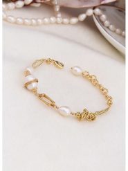 L'Atelier de Gaia Pozłacana bransoletka z perłami rozmiar: onesize. Białe bransoletki damskie L'Atelier de Gaia, pozłacane. Za 60.99 zł.