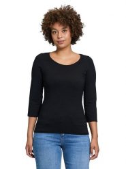 CARTOON Koszulka w kolorze czarnym rozmiar: 34. Czarne koszulki damskie Cartoon, bez wzorów, bez kołnierzyka, bez ramiączek. Za 39.99 zł.