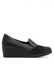 Go Soft Półbuty EST-295-08 Czarny. Czarne czółenka damskie GO SOFT, bez wzorów, z materiału, bez obcasa, na koturnie, bez zapięcia. Za 159.99 zł.