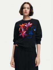 Desigual Bluza Lady 24WWSK16 Czarny Regular Fit. Czarne bluzy damskie Desigual, l, bez wzorów, z bawełny, bez kaptura. Za 219.99 zł.
