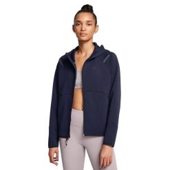 Damska kurtka wodoodporna zapinana na zamek z kapturem Under Armour. Czarne kurtki damskie Under Armour, m, bez wzorów, z bawełny, z kapturem. Za 344.51 zł.