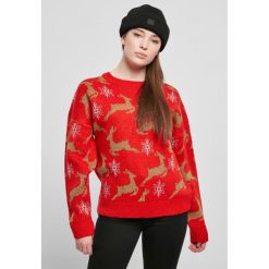 Bluza damska Urban Classics oversized christmaser. Czerwone bluzy damskie Urban Classics, na zimę, bez wzorów, bez kaptura. Za 214.00 zł.