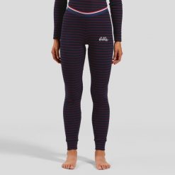 Spodnie termoaktywne damskie ODLO Active Warm Originals Stripes Bl Bottom Long. Niebieskie spodnie sportowe damskie ODLO, na zimę, s, bez wzorów, z materiału, narciarskie. Za 239.99 zł.