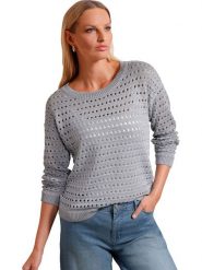 Heine Sweter w kolorze szarym rozmiar: 42. Szare swetry klasyczne damskie Heine, bez kołnierzyka. Za 104.99 zł.