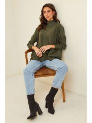 Soft Cashmere Sweter w kolorze khaki rozmiar: 38/40. Brązowe swetry klasyczne damskie Soft Cashmere, z kaszmiru, bez kołnierzyka. Za 104.99 zł.