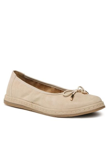 Lasocki Baleriny WI16-SPAROW-06 Beżowy. Brązowe balerinki damskie Lasocki, bez wzorów, ze skóry. Za 99.99 zł.