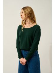 AUTHENTIC CASHMERE Kaszmirowy sweter "Lafon" w kolorze ciemnozielonym rozmiar: M. Zielone swetry klasyczne damskie AUTHENTIC CASHMERE, m, z kaszmiru, bez kołnierzyka. Za 425.64 zł.