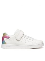 Geox Sneakersy J Eclyper J36LRA 0BCQD C0653 S Biały. Białe buty sportowe dziewczęce Geox, ze skóry, bez zapięcia. Za 139.99 zł.