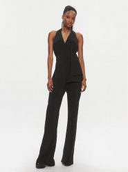Pinko Kombinezon 103047 7624 Czarny Regular Fit. Czarne sukienki damskie Pinko, bez wzorów, z syntetyku, bez ramiączek. Za 1,899.00 zł.