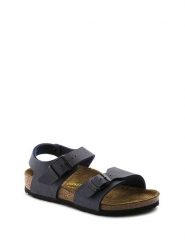 Birkenstock Skórzane sandały "New York" w kolorze granatowym rozmiar: 31. Niebieskie sandały damskie Birkenstock, bez wzorów, z nubiku, z otwartym noskiem, bez obcasa, bez zapięcia. Za 211.45 zł.