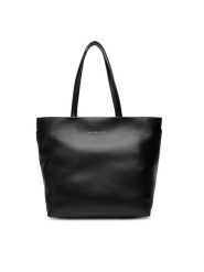 Tommy Hilfiger Torebka Th Logotape Tote AW0AW17693 Czarny. Czarne shopper bag Tommy Hilfiger, bez wzorów, ze skóry, bez dodatków. Za 449.99 zł.