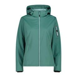 Kurtka damska turystyczna CMP 39A5016. Zielone kurtki sportowe damskie CMP, l, bez wzorów, z softshellu, z kapturem. Za 372.10 zł.