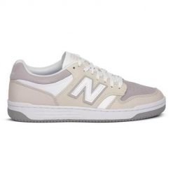 Buty do chodzenia damskie New Balance BB480LGW. Brązowe obuwie sportowe damskie New Balance, z materiału, bez zapięcia, trekkingowe. Za 578.00 zł.