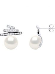 Pearline Srebrne kolczyki-wkrętki z perłami rozmiar: onesize. Białe kolczyki damskie Pearline, z cyrkonią, srebrne. Za 152.99 zł.