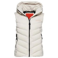 Damska kurtka bez rękawów z mikrofibry z kapturem Superdry. Brązowe kurtki damskie Superdry, bez wzorów, z mikrofibry, z kapturem. Za 480.70 zł.