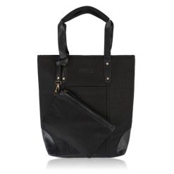 Shopperka czarna Paolo Peruzzi E-23-BL. Czarne shopper bag PAOLO PERUZZI, bez wzorów, z bawełny, bez dodatków. Za 129.99 zł.