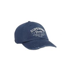 Damska czapka z daszkiem Superdry Vintage Applique. Niebieskie czapki z daszkiem damskie Superdry, z aplikacjami. Za 136.80 zł.