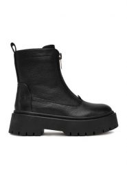 DeeZee Botki CEO-HY13123-35 Czarny. Czarne botki damskie DeeZee, z materiału, bez obcasa, na płaskiej podeszwie, bez zapięcia. Za 199.99 zł.