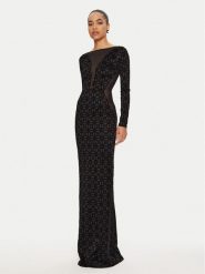 Elisabetta Franchi Sukienka wieczorowa AB-737-47E2 Czarny Slim Fit. Czarne sukienki damskie Elisabetta Franchi, bez wzorów, z syntetyku, wizytowe, bez ramiączek. Za 2,549.00 zł.