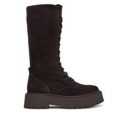 Trzewiki Steve Madden. Brązowe botki damskie Steve Madden, bez obcasa, na płaskiej podeszwie, bez zapięcia. Za 769.99 zł.