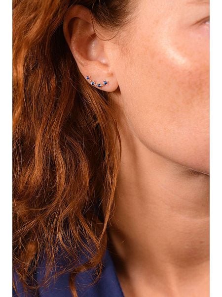 DIAMANTA Złote kolczyki "Océan" z diamentami rozmiar: onesize. Niebieskie kolczyki damskie DIAMANTA, z diamentem, złote, z zapięciem typu bigiel. Za 1,435.99 zł.