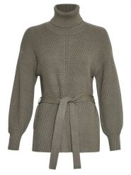 MOSS COPENHAGEN Sweter "Amari Rachelle" w kolorze khaki rozmiar: M/L. Brązowe golfy damskie Moss Copenhagen, l, z wiskozy, bez kołnierzyka. Za 114.98 zł.