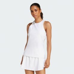 Koszulka Tennis Climacool Y-Tank. Białe koszulki damskie Adidas, xs, bez wzorów, bez kołnierzyka, bez ramiączek. Za 239.00 zł.