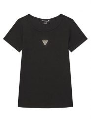 Guess T-Shirt J5YP03 KB1O1 Czarny Regular Fit. Czarne koszulki i t-shirty dziewczęce Guess, z aplikacjami, z bawełny, bez kołnierzyka, bez ramiączek. Za 99.99 zł.
