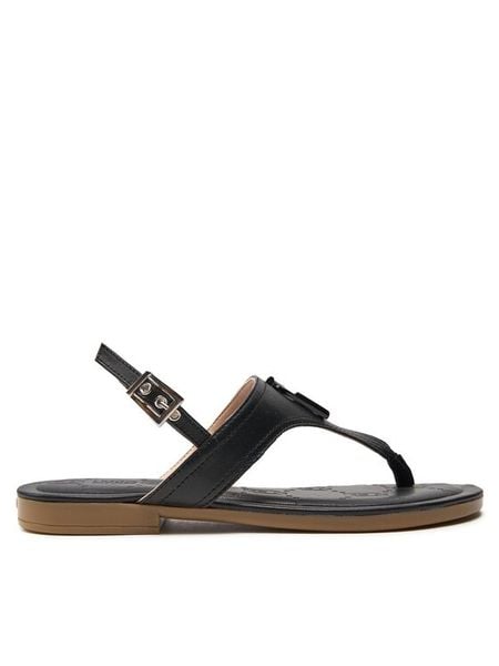 Liu Jo Sandały Sand 01 SA4117 P0062 Czarny. Czarne sandały damskie Liu Jo, bez wzorów, ze skóry, bez obcasa, na płaskiej podeszwie, bez zapięcia. Za 699.99 zł.