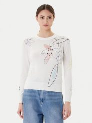 Desigual Sweter Arty 25WWJF33 Biały Regular Fit. Białe swetry klasyczne damskie Desigual, m, z wiskozy, bez kołnierzyka. Za 229.99 zł.