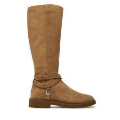 Kozaki MICHAEL Michael Kors. Brązowe kozaki damskie MICHAEL Michael Kors, bez obcasa, na płaskiej podeszwie, bez zapięcia. Za 1,579.00 zł.