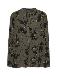 Ilse Jacobsen Bluzka w kolorze czarno-oliwkowym rozmiar: 42. Brązowe bluzki damskie Ilse Jacobsen, bez wzorów, z wiskozy, bez kołnierzyka, bez ramiączek. Za 95.92 zł.