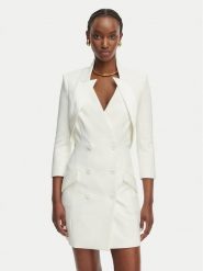 Elisabetta Franchi Sukienka koktajlowa AB-925-61E2-V450 Biały Regular Fit. Białe sukienki damskie Elisabetta Franchi, bez wzorów, z syntetyku, wizytowe, bez ramiączek. Za 1,919.00 zł.