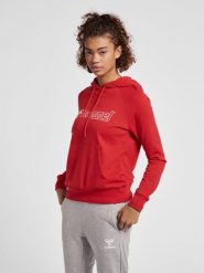 Damska bluza z kapturem Hummel Noni 2.0. Czerwone bluzy damskie Hummel, na wiosnę, s, bez wzorów, z bawełny, z kapturem. Za 216.00 zł.