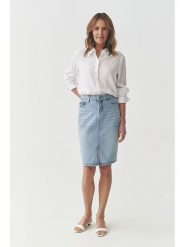 TATUUM Spódnica dżinsowa "Ewi" w kolorze błękitnym rozmiar: 36. Niebieskie spódnice damskie TATUUM, bez wzorów, z bawełny, klasyczne, midi. Za 140.53 zł.