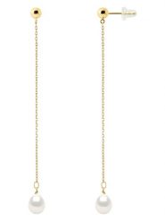 Mitzuko Złote kolczyki z perłami rozmiar: onesize. Białe kolczyki damskie Mitzuko, z perłą, złote. Za 739.99 zł.