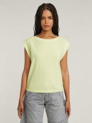 G-Star Koszulka w kolorze żółtym rozmiar: L. Żółte koszulki damskie G-Star, l, bez wzorów, z bawełny, bez kołnierzyka, bez ramiączek. Za 134.85 zł.