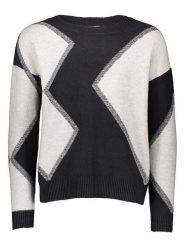 Cecil Sweter w kolorze czarno-białym rozmiar: XL. Czarne swetry klasyczne damskie Cecil, xl, z bawełny, bez kołnierzyka. Za 177.95 zł.