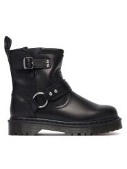 Dr. Martens Botki Anistone HRNS Black Orleans DM42583001 Czarny. Czarne botki damskie Dr Martens, ze skóry, bez obcasa, na płaskiej podeszwie, bez zapięcia. Za 1,039.00 zł.