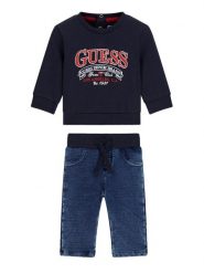 Guess Komplet bluzka i spodnie I6BG02 K5804 Granatowy Regular Fit. Niebieskie t-shirty i koszulki chłopięce Guess, z aplikacjami, z bawełny, bez kołnierzyka, bez ramiączek. Za 224.99 zł.