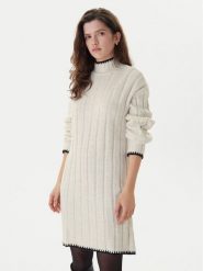 ONLY Sukienka dzianinowa Chick Stitch 15366020 Beżowy Loose Fit. Brązowe sukienki damskie Only, bez wzorów, z dzianiny, bez ramiączek. Za 209.99 zł.