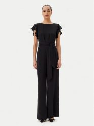 ARTIGLI Kombinezon ACTU001736 Czarny Regular Fit. Czarne sukienki damskie Artigli, bez wzorów, z syntetyku, bez ramiączek. Za 379.99 zł.