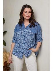 Curvy Lady Koszula w kolorze niebieskim rozmiar: 48/50. Niebieskie koszule damskie Curvy Lady, z aplikacjami, z bawełny, klasyczne, bez kołnierzyka, bez ramiączek. Za 87.81 zł.