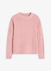 Sweter. Czerwone swetry klasyczne damskie bonprix, bez kołnierzyka. Za 107.99 zł.