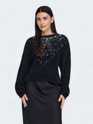 ONLY Sweter w kolorze czarnym rozmiar: XS. Czarne swetry klasyczne damskie Only, xs, ze splotem, bez kołnierzyka. Za 70.24 zł.