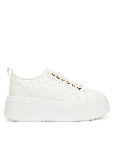 DeeZee Sneakersy AM25237-D Biały. Białe obuwie sportowe damskie DeeZee, ze skóry, bez zapięcia. Za 159.99 zł.